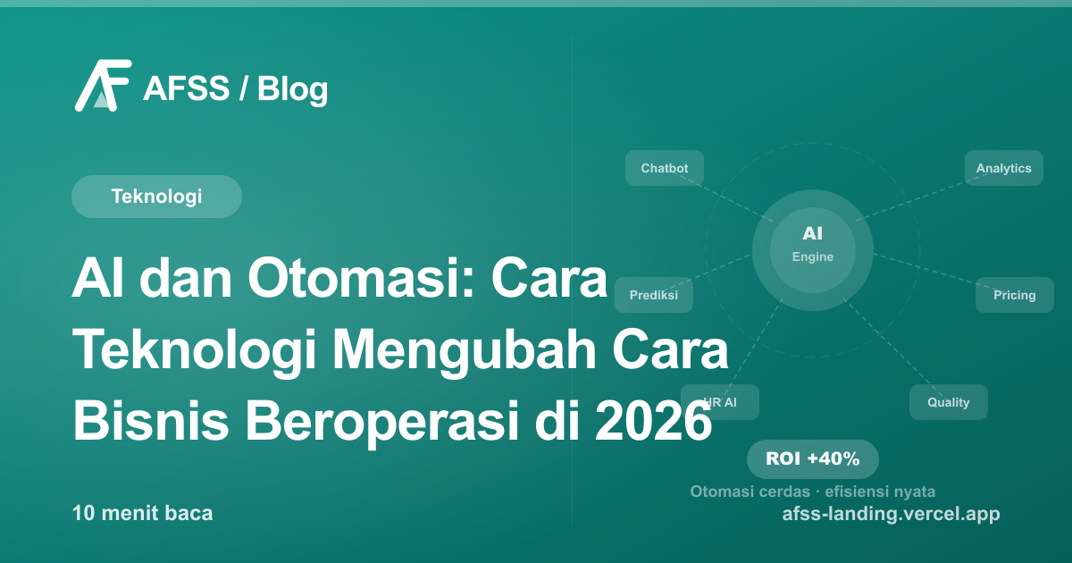 Ilustrasi artikel: AI dan Otomasi: Cara Teknologi Mengubah Cara Bisnis Beroperasi di 2026