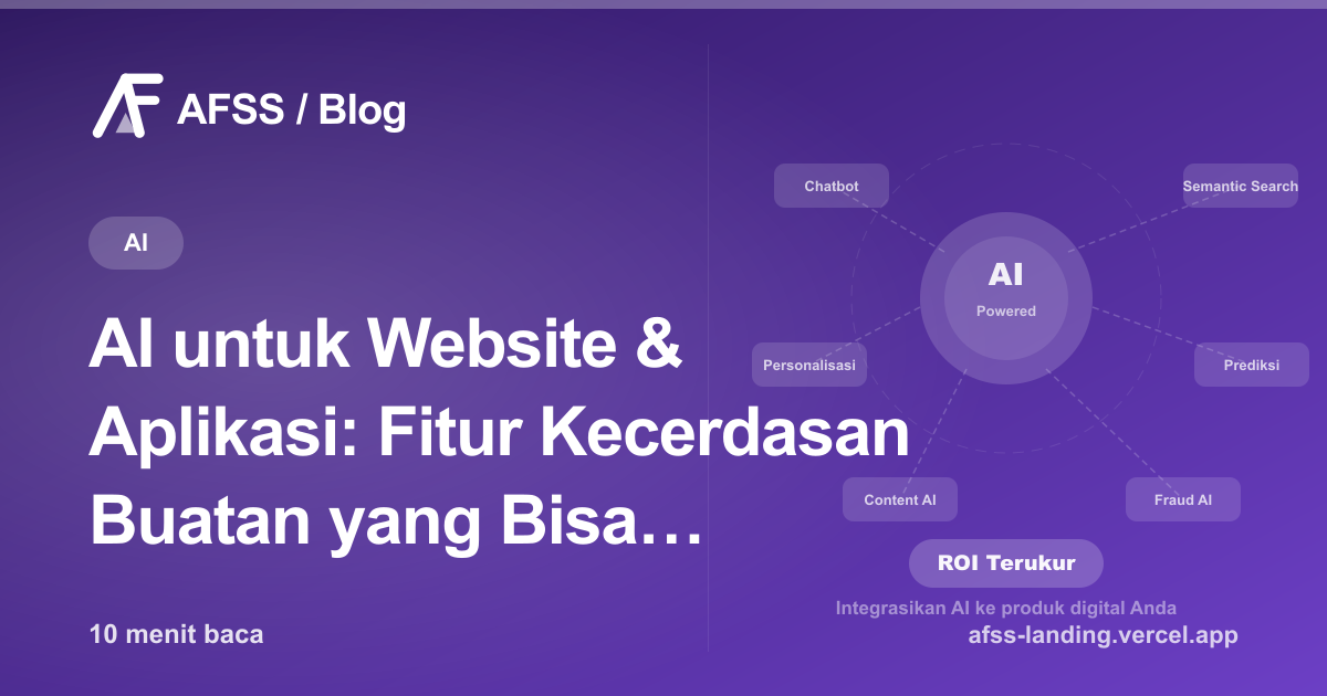 Ilustrasi artikel: AI untuk Website & Aplikasi: Fitur Kecerdasan Buatan yang Bisa Diterapkan Sekarang