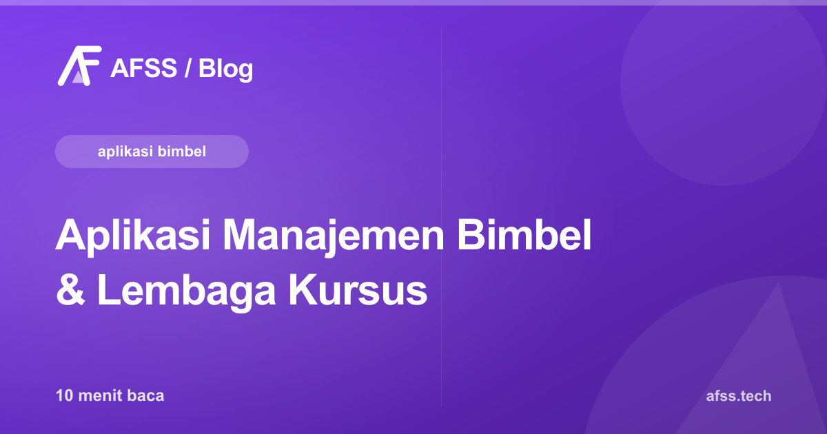 Aplikasi Manajemen Bimbel & Lembaga Kursus