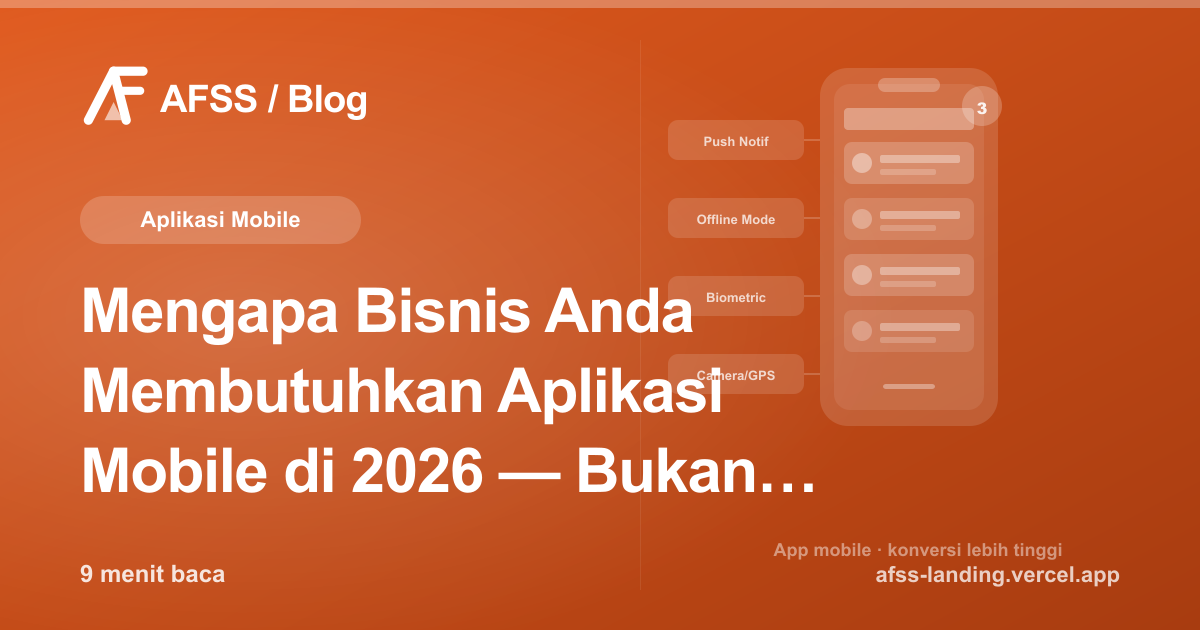 Ilustrasi artikel: Mengapa Bisnis Anda Membutuhkan Aplikasi Mobile di 2026 — Bukan Hanya Website