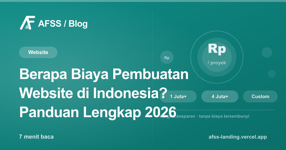 Ilustrasi artikel: Berapa Biaya Pembuatan Website di Indonesia? Panduan Lengkap 2026
