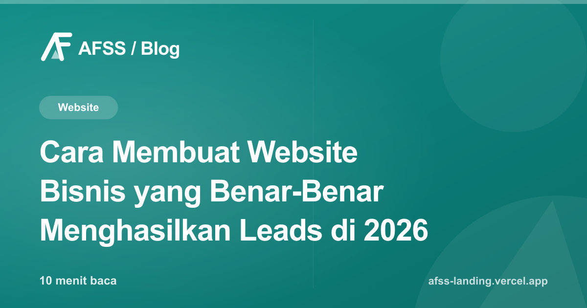 Ilustrasi artikel: Cara Membuat Website Bisnis yang Benar-Benar Menghasilkan Leads di 2026