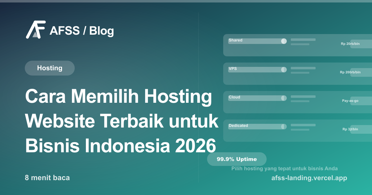 Ilustrasi artikel: Cara Memilih Hosting Website Terbaik untuk Bisnis Indonesia 2026