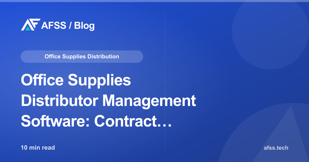 Office Supplies Distributor Management Software: Contract Pricing, Delivery Routes, and Receivables in One System