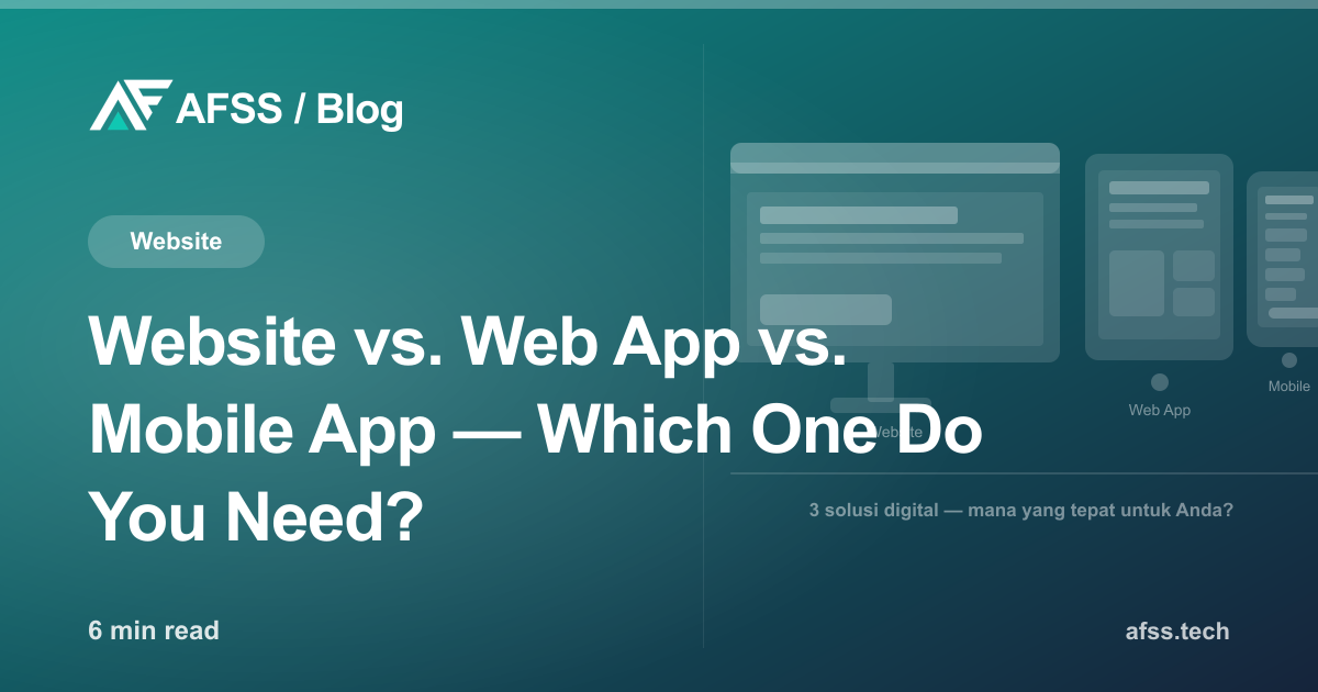 Website vs. Web App vs. Mobile App — Which One Do You Need?