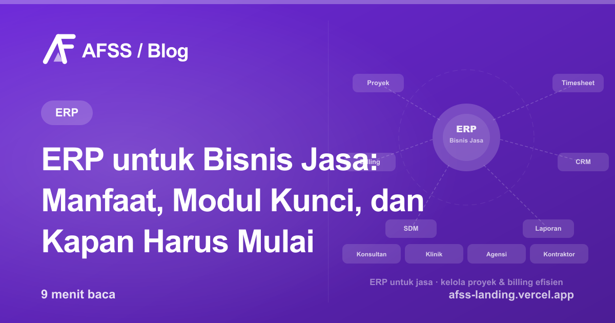 Ilustrasi artikel: ERP untuk Bisnis Jasa: Manfaat, Modul Kunci, dan Kapan Harus Mulai