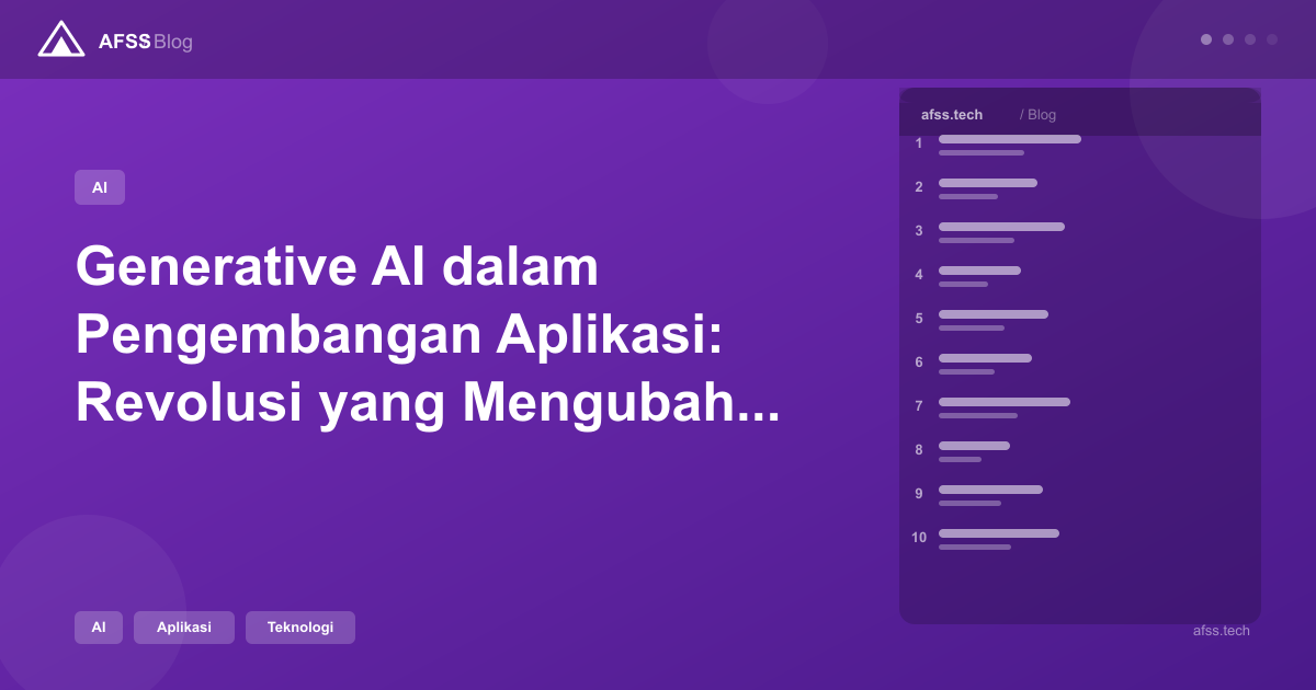 Ilustrasi artikel: Generative AI dalam Pengembangan Aplikasi: Revolusi yang Mengubah Cara Bisnis Bekerja