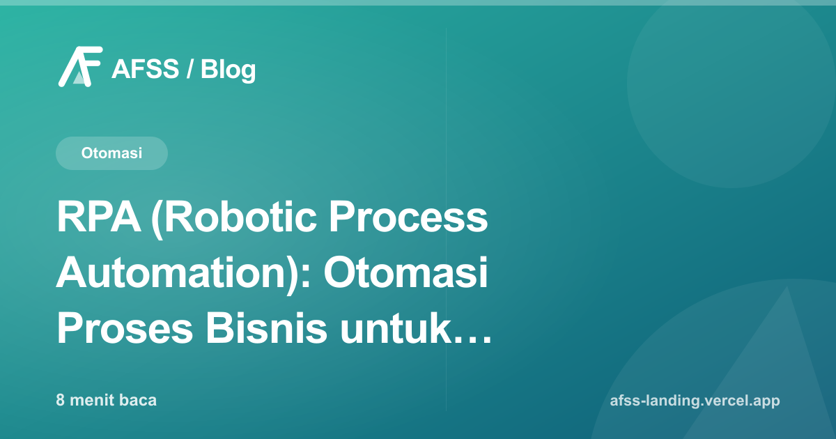 Ilustrasi artikel: RPA (Robotic Process Automation): Otomasi Proses Bisnis untuk Efisiensi Operasional