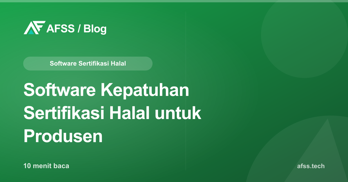 Software Kepatuhan Sertifikasi Halal untuk Produsen