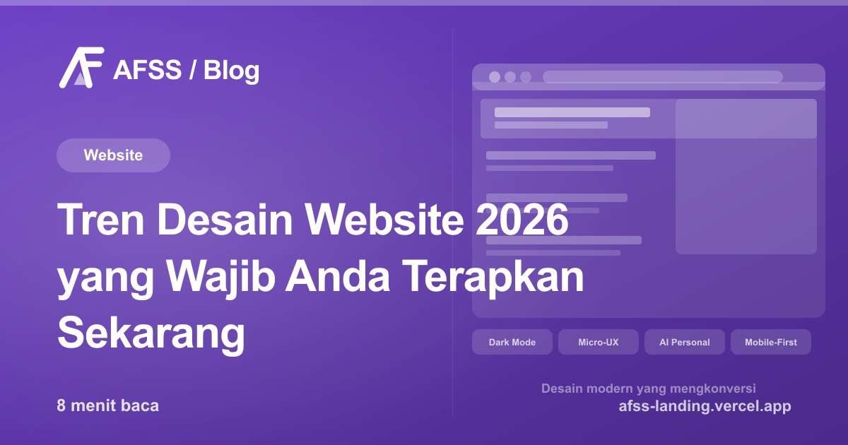 Ilustrasi artikel: Tren Desain Website 2026 yang Wajib Anda Terapkan Sekarang