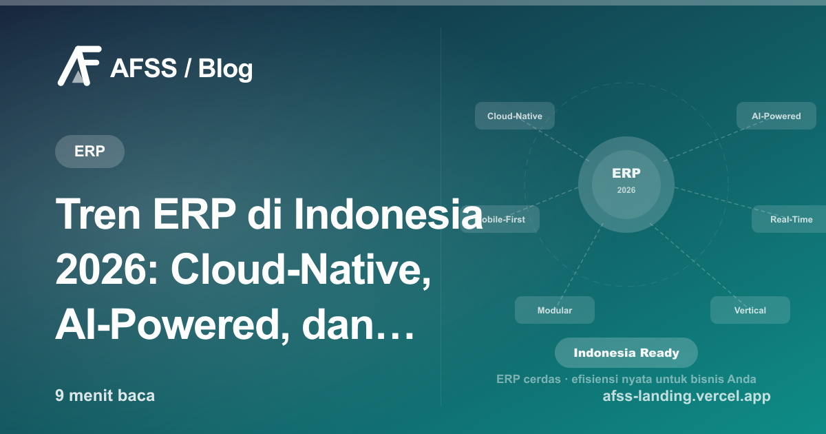 Ilustrasi artikel: Tren ERP di Indonesia 2026: Cloud-Native, AI-Powered, dan Mobile-First