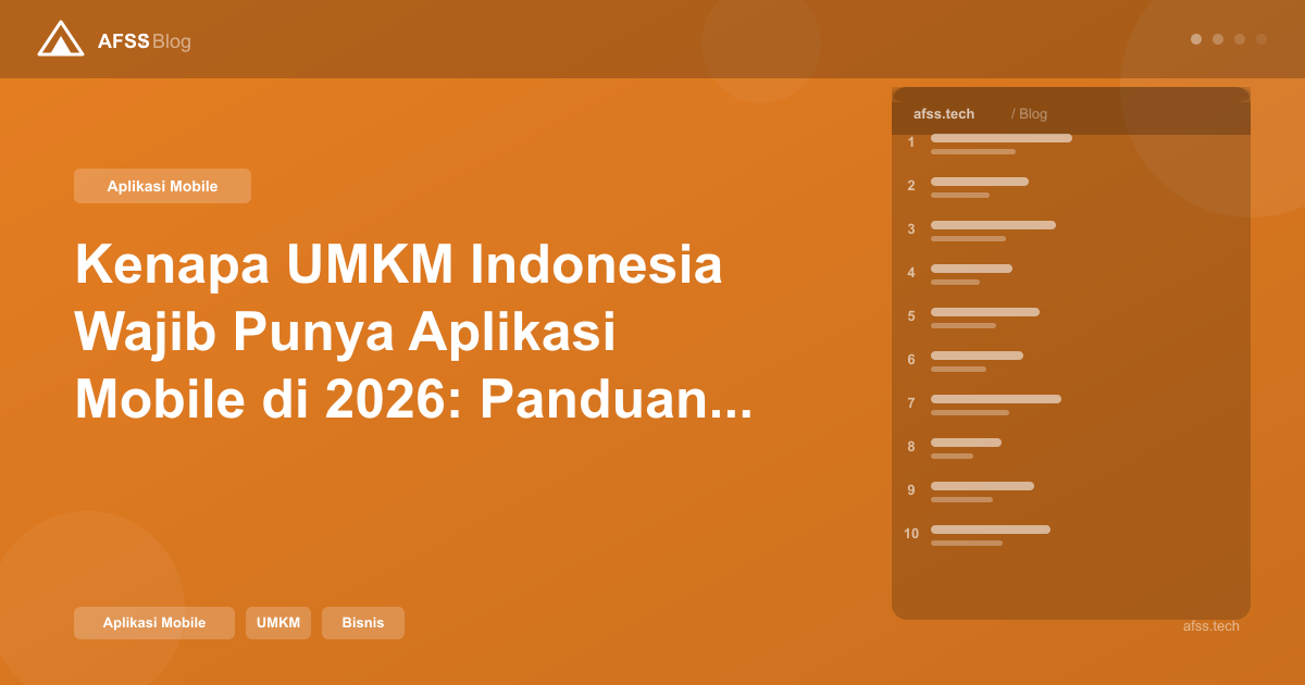 Ilustrasi artikel: Kenapa UMKM Indonesia Wajib Punya Aplikasi Mobile di 2026: Panduan Praktis & Lengkap